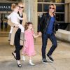Nicole Kidman avec ses filles Sunday et Faith, et son mari Keith Urban, rentrant à Los Angeles le 23 septembre 2014. Ils étaient en Australie pour les obsèques du père de la comédienne, Antony Kidman