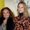 Exclusif - Diane von Fürstenberg et Natalia Vodianova - Les Galeries Lafayette lancent la Fashion Week avec Diane von Fürstenberg lors du vernissage de l'exposition "Fashion Icons" devant la vitrine boulevard Haussmann à Paris, le 24 septembre 2014.