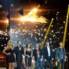 Cathy Guetta, Guillaume Pley, Faustine Bollaert, Morgan Serrano, Cali et David Hallyday - Emission "Rising Star" sur M6. Le 25 septembre 2014.