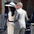  George Clooney et sa femme Amal Alamuddin quittant l'h&ocirc;tel Cipriani pour se rendre au palais de Ca Farsetti &agrave; Venise, le 29 septembre 2014 pour leur mariage civil &agrave; la mairie de Venise qui va officialiser la c&eacute;r&eacute;monie de samedi soir. 