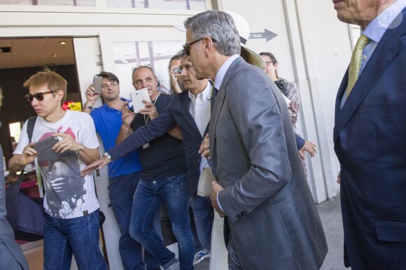 George Clooney et sa femme Amal Alamuddin quittant Venise, le 29 septembre 2014 après leur mariage civil et les cérémonies qui ont précédé