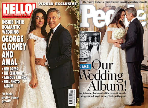 George Clooney et Amal Alamuddin : les mariés en couverture des magazines Hello! et People
