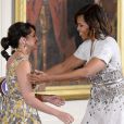  Norah Jones et&nbsp; Michelle Obama &agrave; la Maison-Blanche, le 12 mai 2014.  