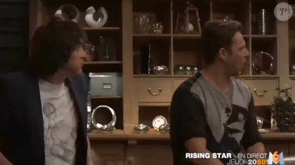 Cali et David Hallyday - Bande-annonce du second prime de Rising Star sur M6. Le 2 octobre 2014.