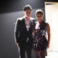 Guillaume Pley et Faustine Bollaert - Deuxième prime de "Rising Star" sur M6. Le 2 octobre 2014.