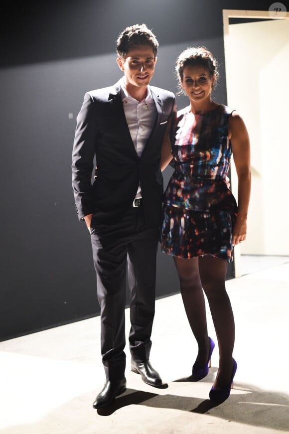 Guillaume Pley et Faustine Bollaert - Deuxième prime de "Rising Star" sur M6. Le 2 octobre 2014.