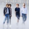 Exclusif - Le jury de la Nouvelle Star: André Manoukian, Yarol Poupaud, Elodie Frégé et Sinclair pendant le tournage à Bordeaux, France le 15 Septembre 2014