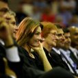 David Douillet, Laurent Wauquiez et Carla Bruni-Sarkozy - Carla Bruni-Sarkozy assiste au discours de son mari Nicolas Sarkozy au gymnase Fernand Ganne à Saint-Julien-les-Villas près de Troyes le 2 Octobre 2014.  Carla Bruni-Sarkozy attends the speech of her husband Nicolas Sarkozy at the gym Fernand Ganne in Saint-Julien-les-Villas near Troyes on October 2nd, 2014.02/10/2014 - Saint-Julien-les-Villas