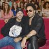 Jamel Debbouze et Lenny Kravitz - Enregistrement de l'émission "Vivement Dimanche" le 1er octobre 2014 au Studio Gabriel à Paris, pour une diffusion le 5 octobre 2014