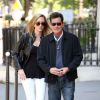 Exclusif - Charlie Sheen et sa future femme Brett Rossi dans les rues de Paris, le 17 avril 2014. 