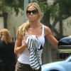 Exclusif - Denise Richards et sa fille Sam Sheen emmènent les jumeaux de Charlie Sheen et Brooke Mueller à leur école à Los Angeles, le 22 mai 2013.