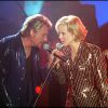 Johnny Hallyday et Sylvie Vartan sur scène en 1998