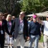 La princesse Charlene de Monaco, enceinte, avec le prince Albert à Evian en septembre 2014