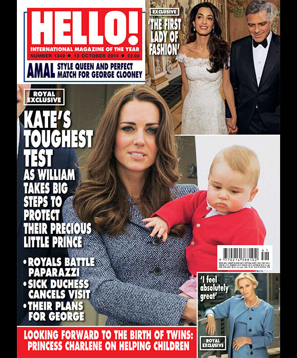 En couverture de son édition du 13 octobre 2014, le magazine Hello! avance que la princesse Charlene de Monaco attend des jumeaux...