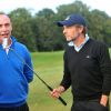 Alain Boghossian et Stéphane Freiss lors de la 1ère édition du Tee Break gourmand au golf d'Etiolles dans l'Essonne le 7 octobre 2014