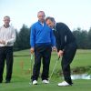 Alain Roche, Alain Boghossian et Stéphane Freiss lors de la 1ère édition du Tee Break gourmand au golf d'Etiolles dans l'Essonne le 7 octobre 2014
