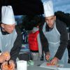 Sylvain Marconnet et Cédric Pioline lors de la 1ère édition du Tee Break gourmand au golf d'Etiolles dans l'Essonne le 7 octobre 2014