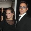Robert Downey Jr. et sa femme Susan Downey, enceinte, 2 jours après le décès de sa mère, à la première de "The Judge" au theatre "Samuel Goldwyn" à Beverly Hills, le 1er octobre 2014