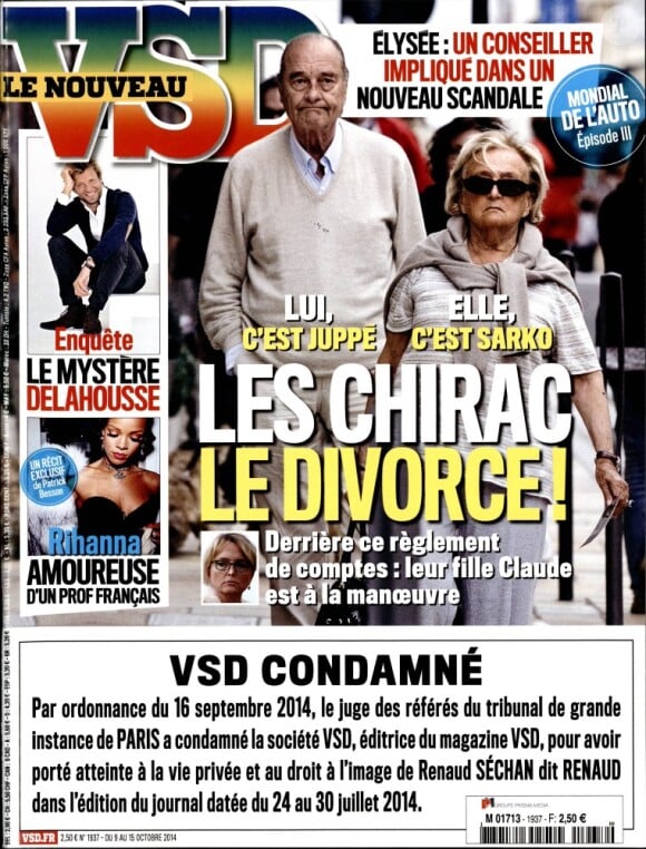 Magazine VSD, en kiosques le 9 octobre 2014.