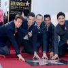 Joey McIntyre, Jordan Knight, Donnie Wahlberg, Danny Wood et Jonathan Knight du groupe New Kids On The Block reçoivent leur étoile sur le Hollywood Walk of Fame de Los Angeles, le 9 octobre 2014.