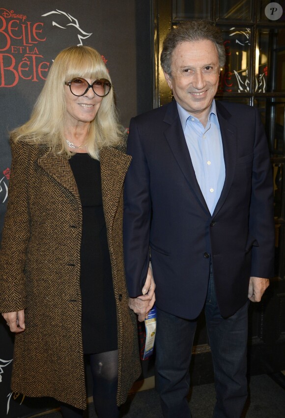 Dany Saval et son mari Michel Drucker - Première de la comédie musicale "La Belle et la Bête" avec Vincent Niclo dans le rôle de la Bête au théâtre Mogador à Paris le 20 mars 2014.