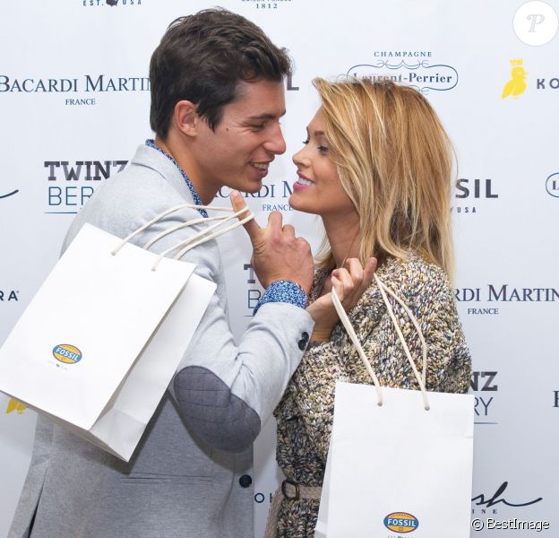 Caroline Receveur et son amoureux Valentin Lucas - Inauguration du Chess Hotel au 6 Rue du Helder en partenariat avec Crush Magazine à Paris, le 10 octobre 2014.