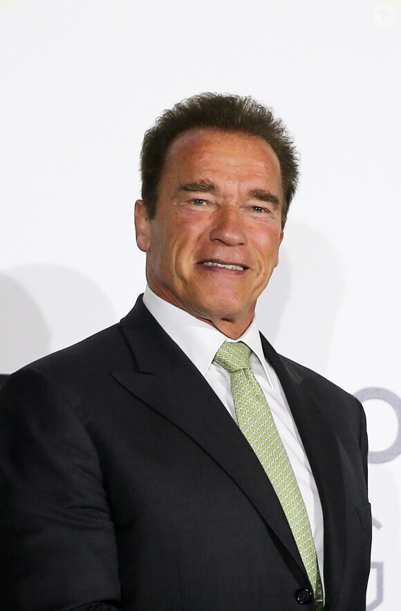 Arnold Schwarzenegger lors du "Sommet des régions pour le climat" au palais d'Iéna le 11 octobre 2014