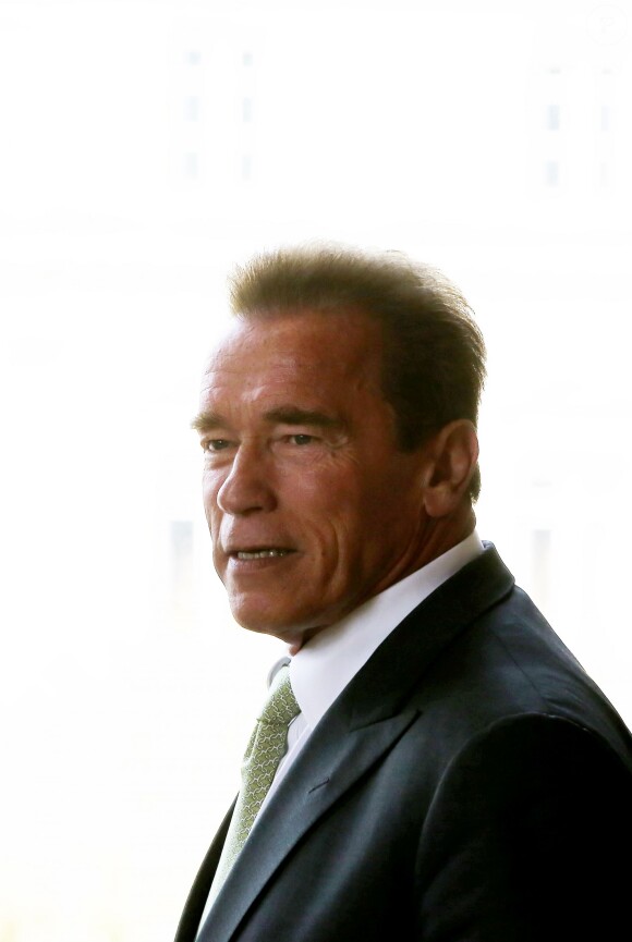Arnold Schwarzenegger à l'Hôtel de Ville de Paris, le 11 octobre 2014