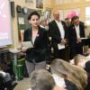 Najat Vallaud Belkacem - Lecture de la dictée ELA par la ministre de l'Education nationale, de l’Enseignement supérieur et de la Recherche, Najat Vallaud-Belkacem à l’école Ampère à Paris le 13 octobre 2014.