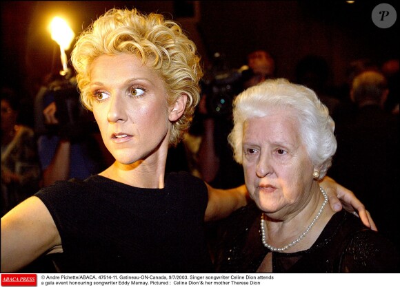 Céline Dion et sa mère Thérèse, le 11 juillet 2003.