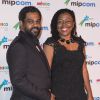 Anieph Latchman et Alison Latchman sur le tapis rouge de la soirée du Mipcom à l'hôtel Martinez à Cannes, le 13 octobre 2014.