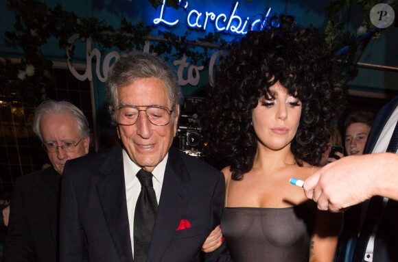 ady Gaga et Tony Bennett font la fête à L'Archiduc, un club de jazz réputé à Bruxelles, après leur concert en duo sur la Grand-Place de Bruxelles en Belgique le 22 septembre 2014 pour la sortie de leur album "Cheek to Cheek".