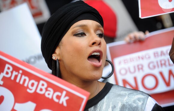 Alicia Keys lors d'une manifestation à New York, le 14 octobre 2014.