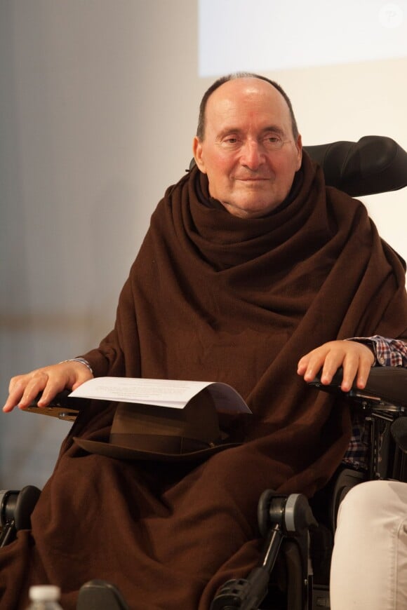 Philippe Pozzo di Borgo (dont la vie a inspiré le film "Intouchables") au centre de congrès Diagora-Labège à Toulouse, le 12 octobre 2014, à l’occasion d’un colloque organisé par l'association "Une place pour chacun"
