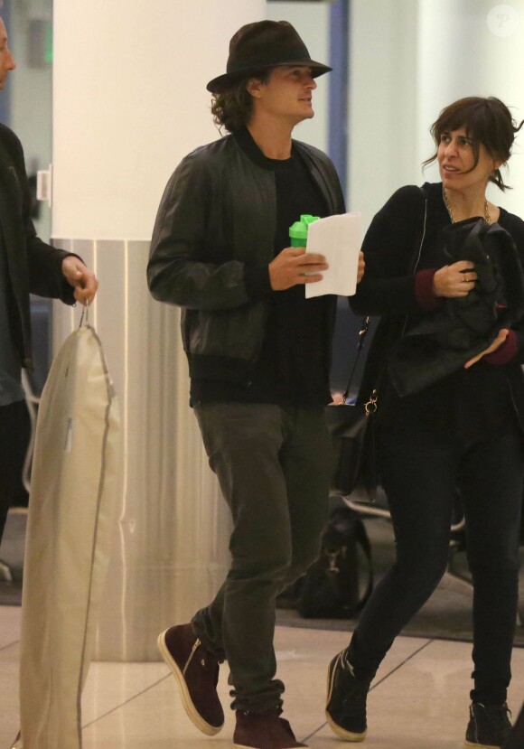 Exclusif - Orlando Bloom et Selena Gomez à l'aéroport de LAX à Los Angeles, le 20 octobre 2014.