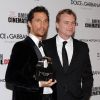 Matthew McConaughey et Christopher Nolan lors du 28e American Cinematheque Award honorant Matthew McConaughey, au Beverly Hilton Hotel, Los Angeles, le 21 octobre 2014.