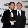 Matthew McConaughey et Christopher Nolan lors du 28e American Cinematheque Award honorant Matthew McConaughey, au Beverly Hilton Hotel, Los Angeles, le 21 octobre 2014.