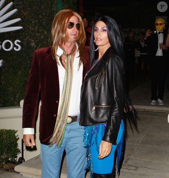 Rande Gerber et sa femme Cindy Crawford arrivant à la soirée Halloween organisée par la marque Casamigos Tequila à Los Angeles, le 24 octobre 2014.