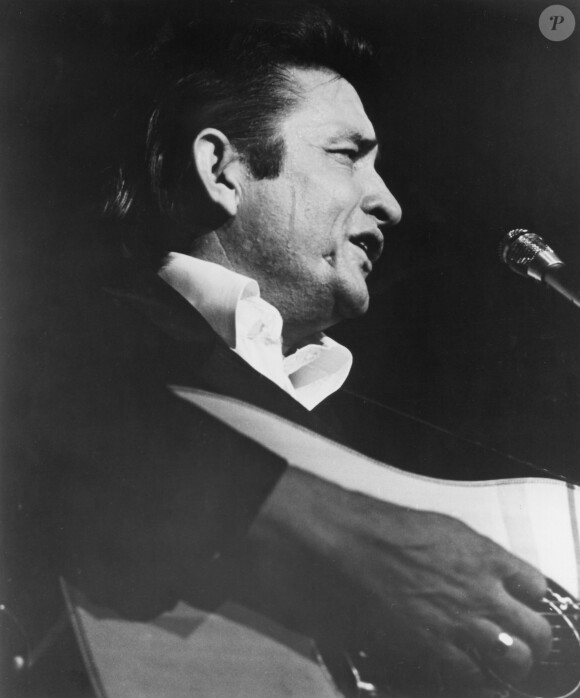 Johnny Cash, photo issue du "Johnny Cash Show" diffusé entre 1969 et 1971 sur ABC