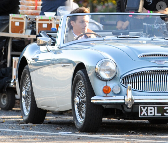 Tournage d'une scène du nouveau clip du groupe "One Direction" à Londres, le 28 octobre 2014.
