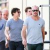 Exclusif - Tom Cruise fait des repérages pour le tournage du film "Mission Impossible 5", accompagné de Wade Eastwood, l'un des plus grands cascadeurs, à Monaco, le 10 octobre 2014. Tom Cruise est arrivé à Monaco jeudi soir en hélicoptère et est reparti le lendemain en fin de journée.