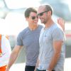 Exclusif - Tom Cruise fait des repérages pour le tournage du film "Mission Impossible 5", accompagné de Wade Eastwood, l'un des plus grands cascadeurs, à Monaco, le 10 octobre 2014. Tom Cruise est arrivé à Monaco jeudi soir en hélicoptère et est reparti le lendemain en fin de journée.