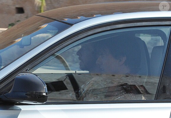 Exclusif - Tom Cruise à bord d'une BMW tourne une scène du film "Mission Impossible 5" à Rabat au Maroc le 25 septembre 2014.