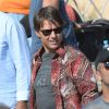 Exclusif - Tom Cruise à bord d'une BMW tourne une scène du film "Mission Impossible 5" à Rabat au Maroc le 25 septembre 2014.