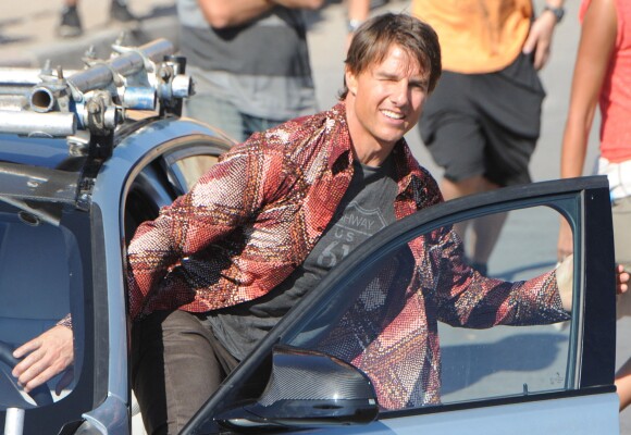 Exclusif - Tom Cruise tourne une scène du film "Mission Impossible 5" à Rabat au Maroc le 25 septembre 2014.