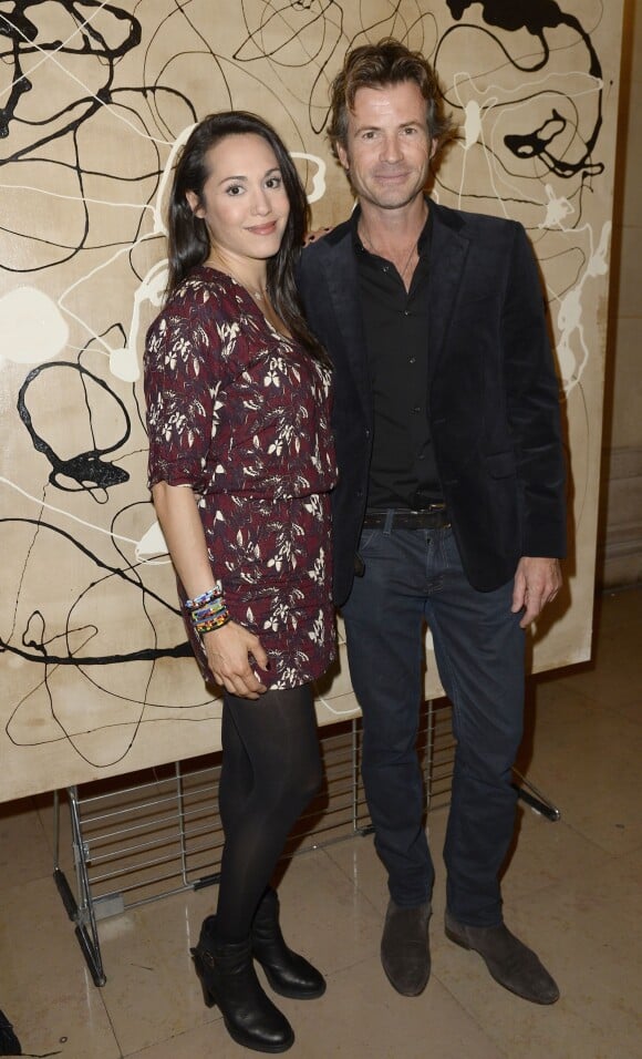 Exclusif - Candice Hugo et son mari Christophe Dardeau - Vernissage de l'exposition "Visa" de Christophe Dardeau à la galerie Breheret à Paris, le 4 novembre 2014.
