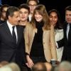 Nicolas Sarkozy, Carla Bruni-Sarkozy, Christian Estrosi - Réunion publique de Nicolas Sarkozy, candidat à la présidence de l'UMP à Paris, le 7 novembre 2014.