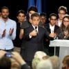 Réunion publique de Nicolas Sarkozy, candidat à la présidence de l'UMP à Paris, le 7 novembre 2014.
