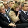 Bernadette Chirac, Carla Bruni-Sarkozy, Nicolas Sarkozy , Claude Goasguen - Réunion publique de Nicolas Sarkozy, candidat à la présidence de l'UMP à Paris, le 7 novembre 2014.