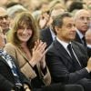 Bernadette Chirac, Carla Bruni-Sarkozy, Nicolas Sarkozy - Réunion publique de Nicolas Sarkozy, candidat à la présidence de l'UMP à Paris, le 7 novembre 2014.
